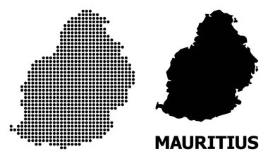 Mauritius Adası Nokta Mozaik Haritası