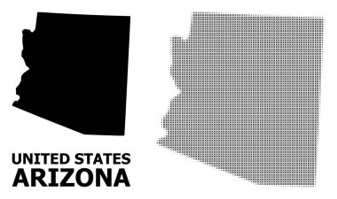 Vektör Halftone Desen ve Arizona State Katı Haritası