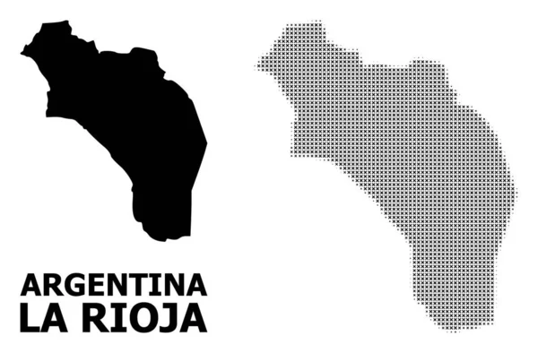 Mosaïque vectorielle Halftone et carte solide de l'Argentine - La Rioja — Image vectorielle