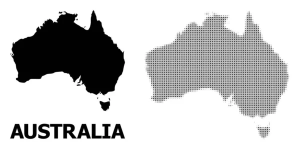 Motif vectoriel demi-teinte et carte solide de l'Australie — Image vectorielle