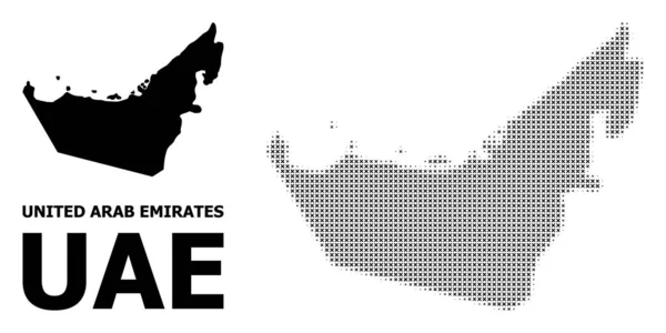 Birleşik Arap Emirlikleri Vektör Halftone Mozaik ve Katı Haritası