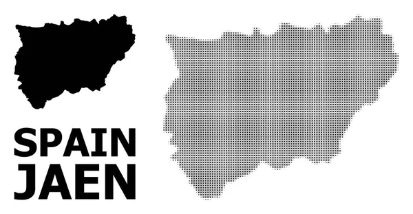 Vector Semitono Mosaico y Mapa Sólido de la Provincia de Jaén — Vector de stock