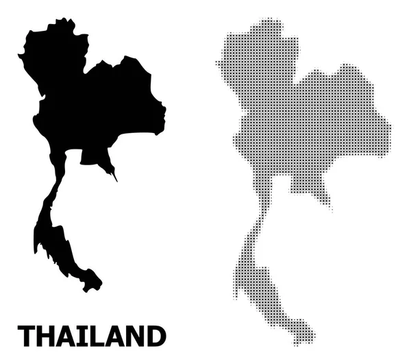 矢量半色调图案和泰国固体地图 — 图库矢量图片
