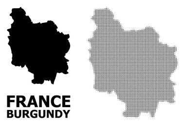 Vektör Halftone Deseni ve Bordo İli Katı Haritası