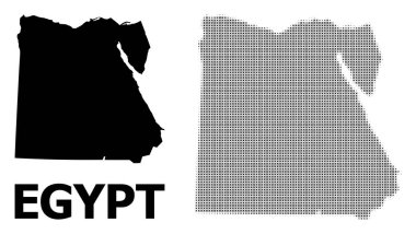 Vektör Halftone Deseni ve Mısır Katı Haritası