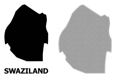 Vektör Halftone Mozaik ve Svaziland Katı Haritası
