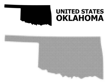 Vektör Halftone Desen ve Oklahoma Devlet Katı Haritası