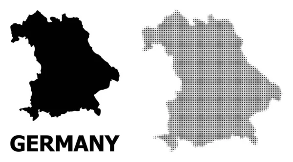 Vector Halftone Pattern and Solid Map of Germany — Stock Vector