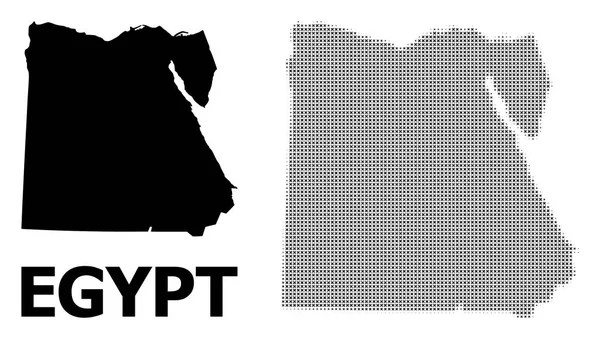 Vektör Halftone Deseni ve Mısır Katı Haritası