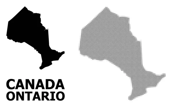 Patrón Vector Halftone y mapa sólido de la provincia de Ontario — Archivo Imágenes Vectoriales