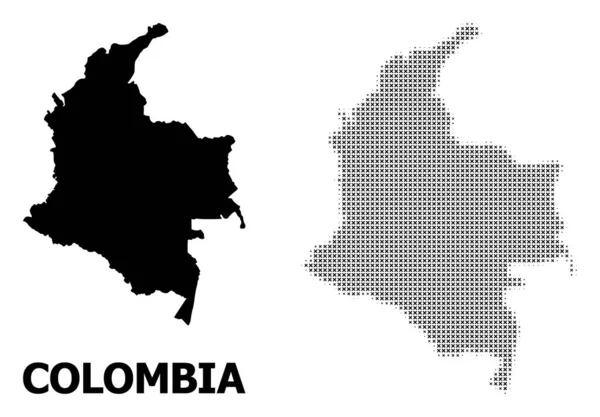 Vector félárnyék mozaik és tömör Kolumbia Térkép — Stock Vector