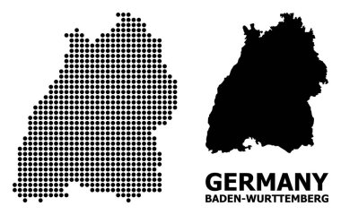 Baden-Wurttemberg Eyaleti Pikselli Mozaik Haritası