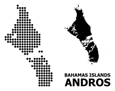 Bahamalar Piksel Desen Haritası - Andros Adası