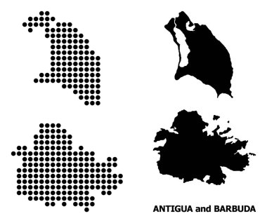 Antigua ve Barbuda Pikselli Mozaik Haritası