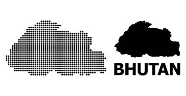 Noktalı Bhutan Mozaik Haritası