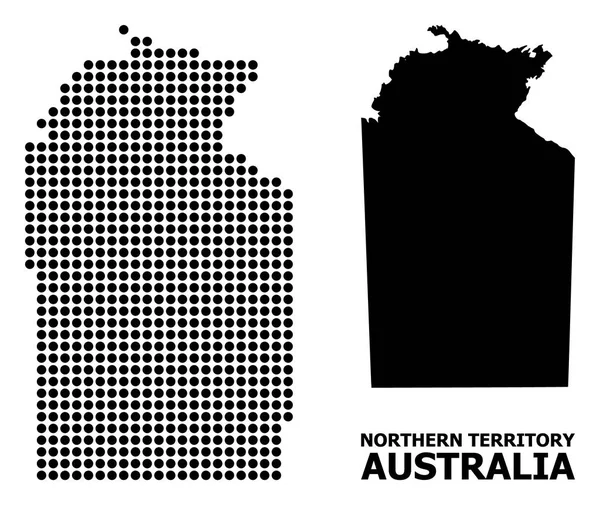 Carte à pointillés du Territoire australien du Nord — Image vectorielle