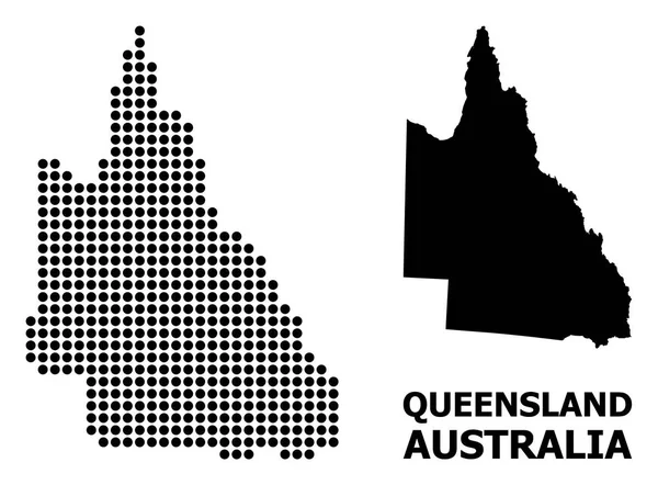 Pixel Pattern Carte du Queensland australien — Image vectorielle