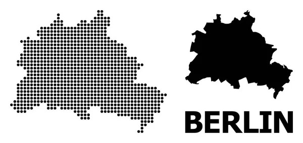 Dot Mosaic Map of Berlin City — Stock Vector