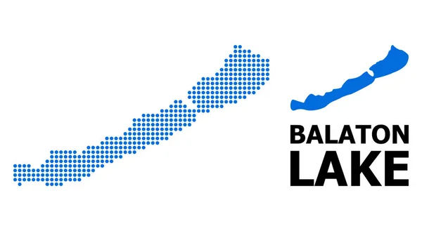 Pixelated Mosaic Map of Balaton Lake — Stock Vector