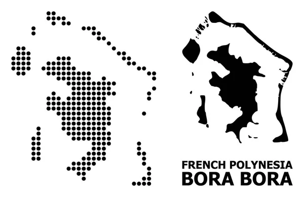 Mapa de Padrão Pixelado de Bora-Bora — Vetor de Stock