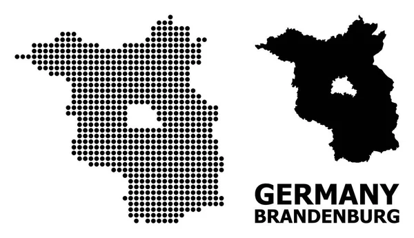 Pixelated patroon kaart van Brandenburg State — Stockvector