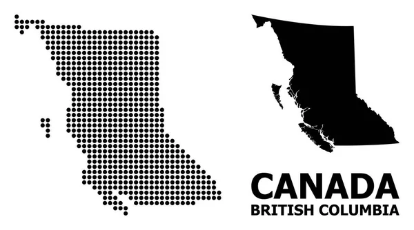 Pixel Mosaic Mapa de Columbia Británica Provincia — Vector de stock