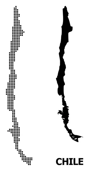 칠레의 픽셀화 모자이크 지도 — 스톡 벡터