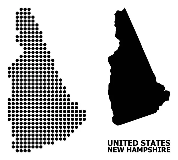 Pixel mönster karta över New Hampshire State — Stock vektor