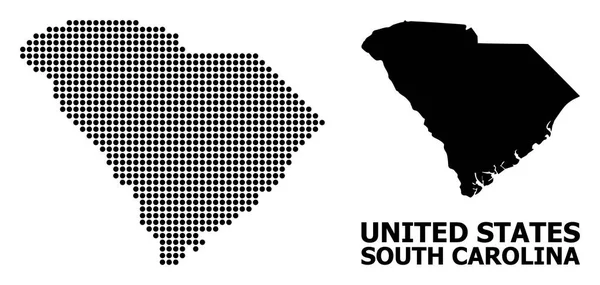 Pixelovaná mapa vzoru Jižní Karolíny — Stockový vektor