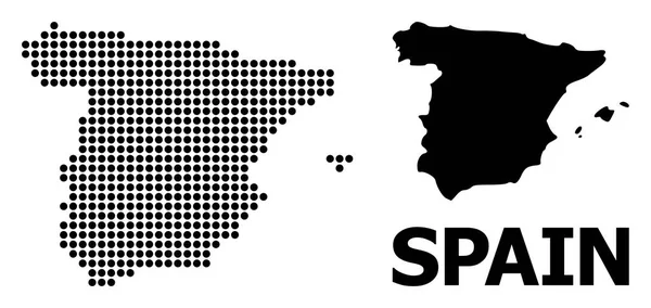 Mosaico punteado Mapa de España — Vector de stock