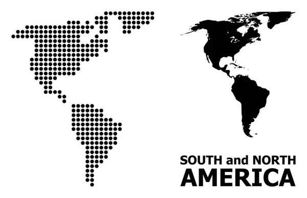 Пунктирна карта мозаїки Південної та Північної Америки — стоковий вектор