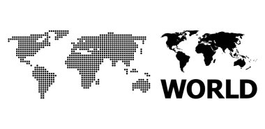 Piksel Deseni Dünya Haritası