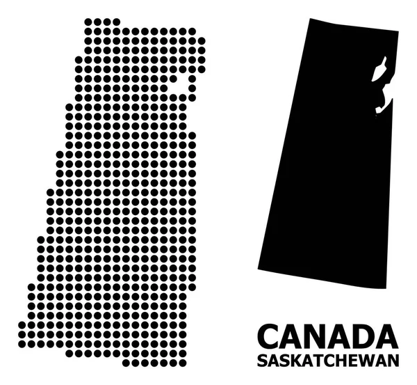 Dot Pattern Map of Saskatchewan Province — Stock Vector