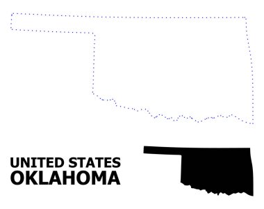 Vektör Kontur Adı ile Oklahoma State Noktalı Haritası
