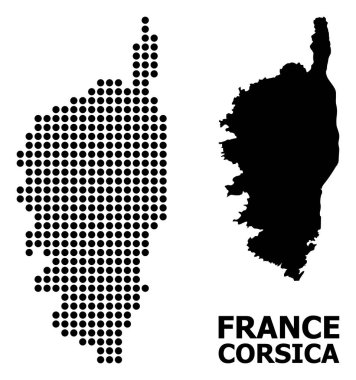 Dot Mosaic Map of Corsica clipart