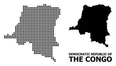 Kongo Demokratik Cumhuriyeti Pikselli Mozaik Haritası