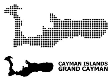 Grand Cayman Adası Pikselli Desen Haritası