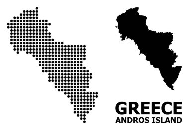 Pixelated Model Yunanistan Haritası - Andros Adası