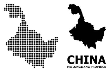 Heilongjiang Eyaleti Piksel Mozaik Haritası