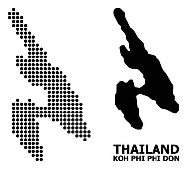 Koh Phi Don Noktalı Mozaik Haritası