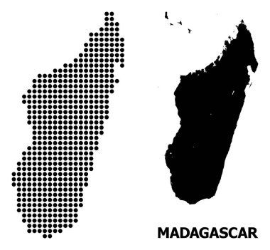 Madagaskar Adası Pikselli Desen Haritası