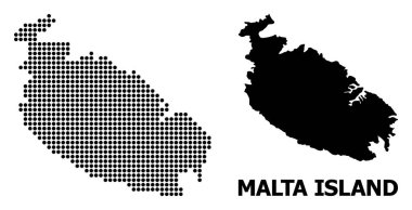 Malta Adası Pikselli Mozaik Haritası
