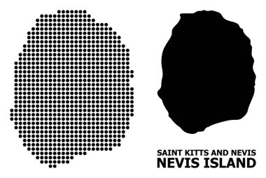 Nevis Adası Nokta Desen Haritası