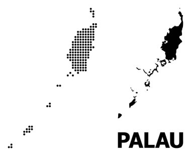 Palau Adaları Piksel Mozaik Haritası