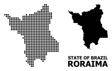 Pixel Mosaic Map of Roraima State clipart