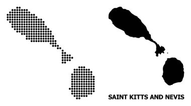 Saint Kitts ve Nevis Piksel Desen Haritası