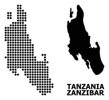 Zanzibar Adası Pikselli Mozaik Haritası