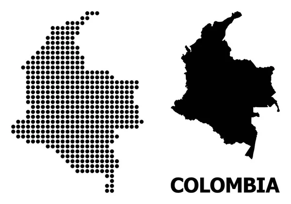 Dot Mosaic Map of Colombia — Stock Vector