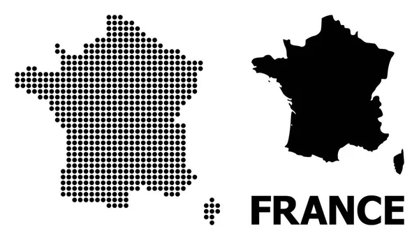 Pixel-Mosaikkarte von Frankreich — Stockvektor