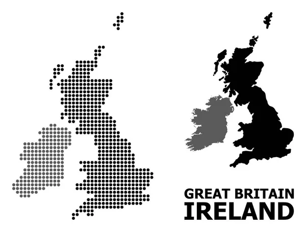 Dot Mosaic Mapa da Grã-Bretanha e Irlanda —  Vetores de Stock